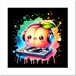 Cute Kawaii Peach Dj Posters and Art